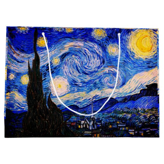 Starry Night von Vincent Van Gogh Große Geschenktüte (Rückseite)