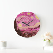 Starry Night von Vincent Van Gogh Große Wanduhr (Zuhause)