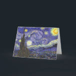 Starry Night von Vincent van Gogh Karte<br><div class="desc">Starry Night by Vincent van Gogh ist ein Vintages, kunstvolles Post-Impressionismus Landschaft Stadtbild mit Blick auf Saint Remy, Frankreich aus van Gogh Asyl. Der Nachthimmel wirbelt mit Wolken und leuchtendem Halbmond und strahlenden Sternen über dem malerischen Dorf. Starry Night ist wahrscheinlich van Goghs berühmteste Gemälde und wurde während des Tages...</div>