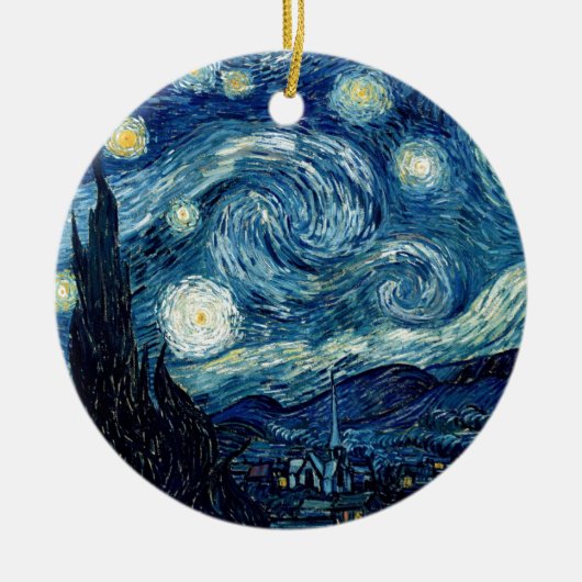 Starry Night von Vincent Van Gogh Keramikornament (Vorne)