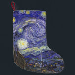 Starry Night von Vincent van Gogh Kleiner Weihnachtsstrumpf<br><div class="desc">Starry Night by Vincent van Gogh ist ein Vintages, kunstvolles Post-Impressionismus Landschaft Stadtbild mit Blick auf Saint Remy, Frankreich aus van Gogh Asyl. Der Nachthimmel wirbelt mit Wolken und leuchtendem Halbmond und strahlenden Sternen über dem malerischen Dorf. Starry Night ist wahrscheinlich van Goghs berühmteste Gemälde und wurde während des Tages...</div>