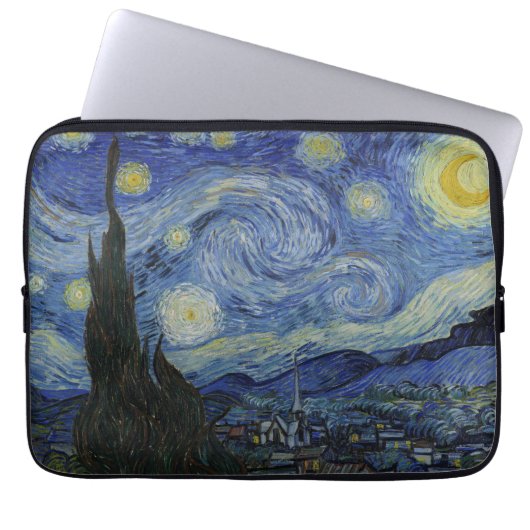 Starry Night von Vincent Van Gogh Laptopschutzhülle (Vorderseite)