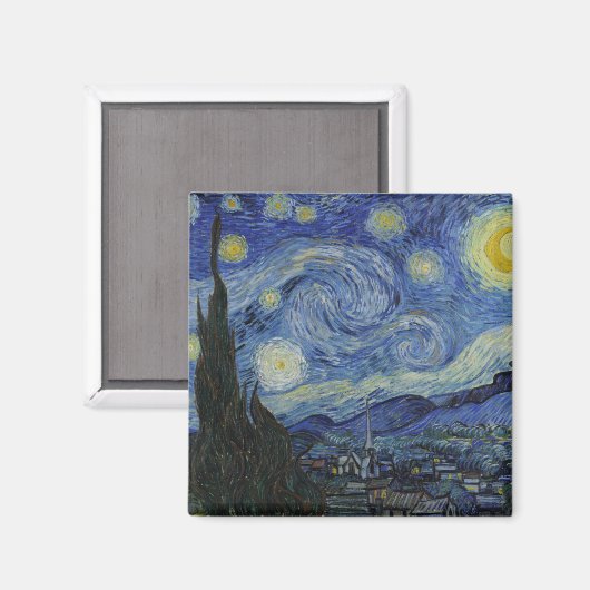 Starry Night von Vincent Van Gogh Magnet (Vorderseite/Rückseite)