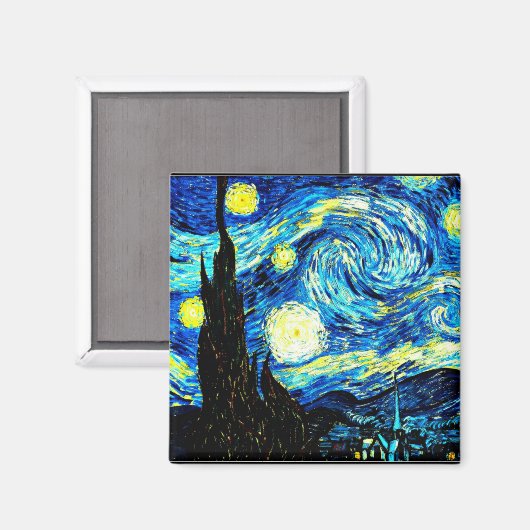 Starry Night von Vincent van Gogh Magnet (Vorderseite/Rückseite)
