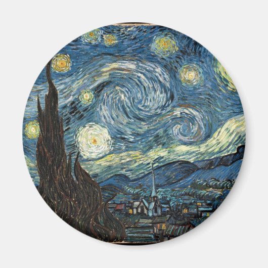 Starry Night von Vincent Van Gogh Magnet (Vorne)