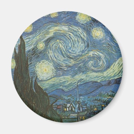Starry Night von Vincent Van Gogh Magnet (Vorne)