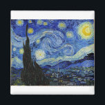 Starry Night von Vincent Van Gogh Magnet<br><div class="desc">Starry Night by Vincent Van Gogh Gemälde Meisterwerk Kunst feiner Impressionismus Gemälde vibrierend schöne schöne Landschaft Landschaft Landschaft Kunst Postdekoration</div>