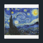Starry Night von Vincent Van Gogh Magnet<br><div class="desc">Starry Night by Vincent Van Gogh Gemälde Meisterwerk Kunst feiner Impressionismus Gemälde vibrierend schöne schöne Landschaft Landschaft Landschaft Kunst Postdekoration</div>