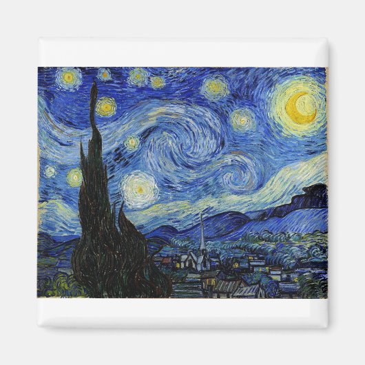 Starry Night von Vincent Van Gogh Magnet (Vorne)