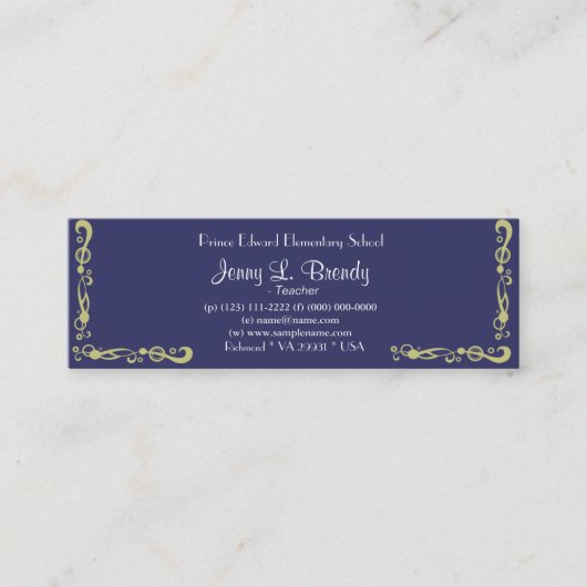 Starry Night von Vincent van Gogh. Mini Visitenkarte (Vorderseite)