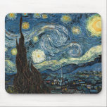Starry Night von Vincent van Gogh Mousepad<br><div class="desc">Dieses Mousepad zeigt das Gemälde von Vincent van Gogh "Starry Night",  das 1889 fertig gestellt wurde.</div>