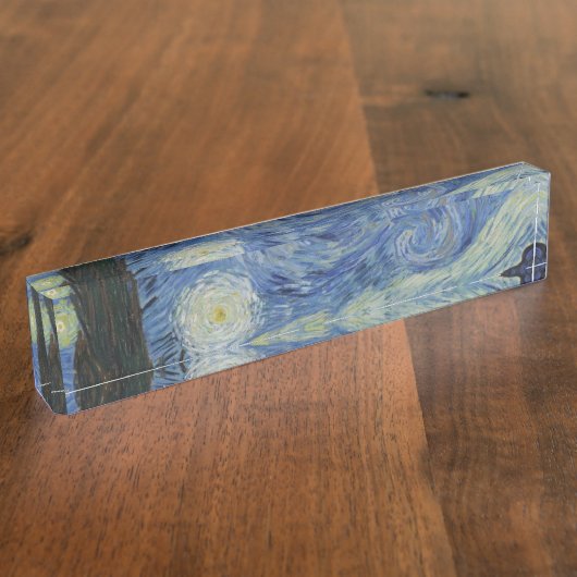 Starry Night von Vincent Van Gogh Namensplakette (Seite)