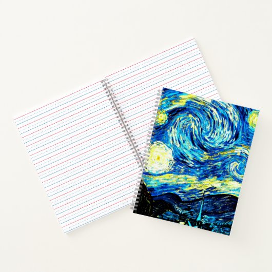 Starry Night von Vincent van Gogh Notizblock (Innenseite)