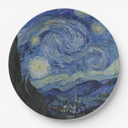 Starry Night von Vincent Van Gogh Pappteller (Vorderseite)
