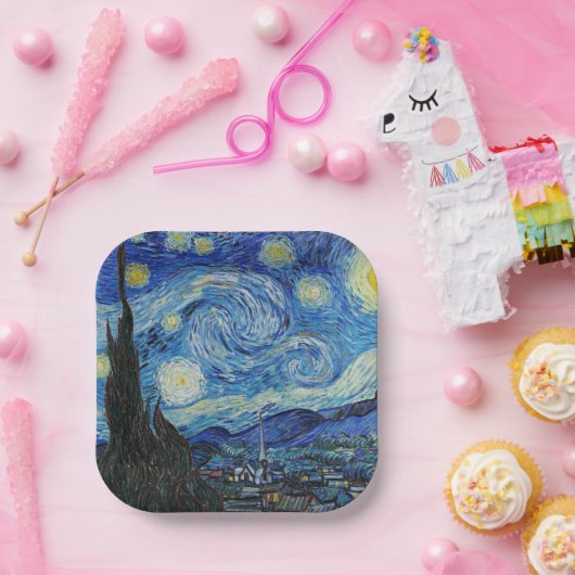 Starry Night von Vincent van Gogh Pappteller (Party)