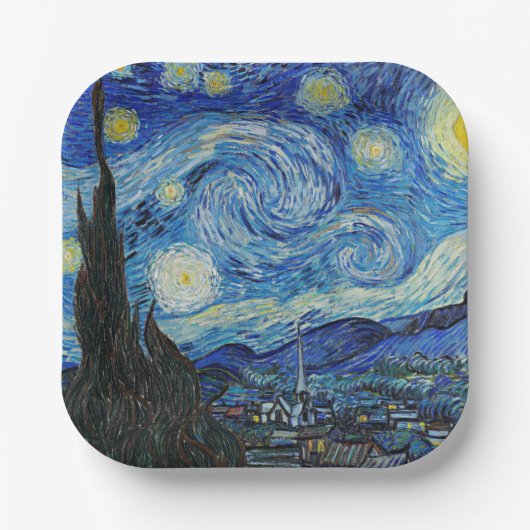 Starry Night von Vincent van Gogh Pappteller (Vorderseite)