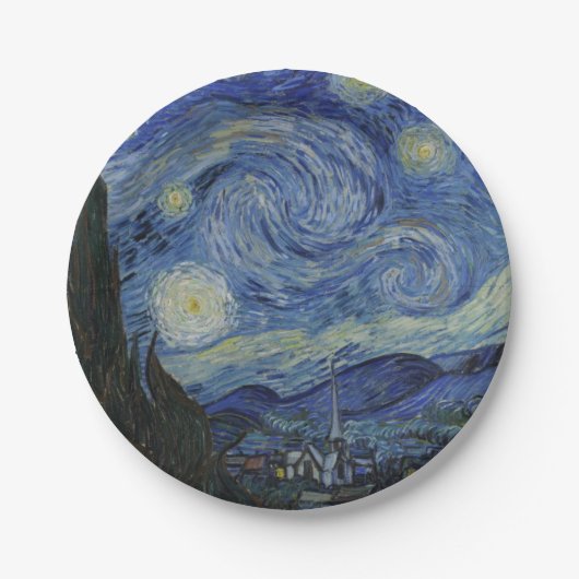 Starry Night von Vincent Van Gogh Pappteller (Vorderseite)