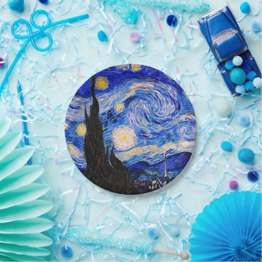 Starry Night von Vincent Van Gogh Pappteller (Party)
