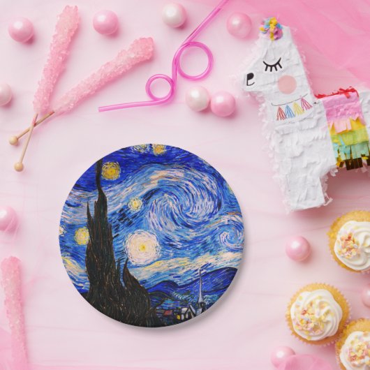 Starry Night von Vincent Van Gogh Pappteller (Party)
