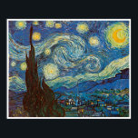 Starry Night von Vincent van Gogh Poster<br><div class="desc">Vincent Willem van Gogh,  ein niederländischer Post-Impressionist Maler,  ist am besten bekannt für seine Verwendung lebendiger Farben und die emotionale Wirkung seiner Arbeit.</div>