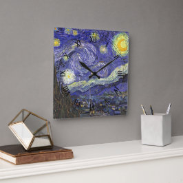 Starry Night von Vincent van Gogh Quadratische Wanduhr