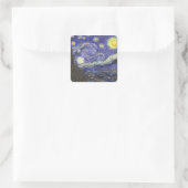 Starry Night von Vincent van Gogh Quadratischer Aufkleber (Tasche)