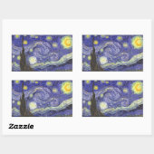 Starry Night von Vincent van Gogh Rechteckiger Aufkleber (Blatt)