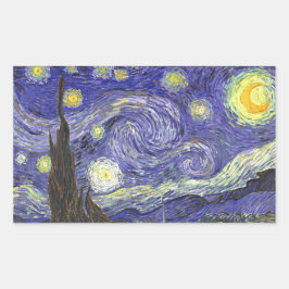 Starry Night von Vincent van Gogh Rechteckiger Aufkleber