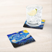 Starry Night von Vincent Van Gogh Rechteckiger Pappuntersetzer (Vor Ort)