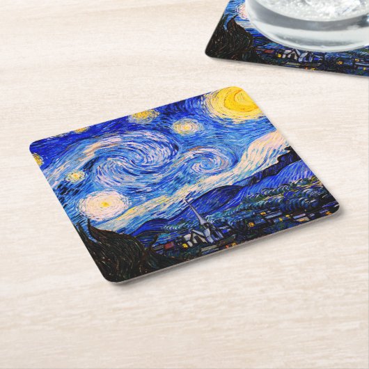 Starry Night von Vincent Van Gogh Rechteckiger Pappuntersetzer (angewinkelt)