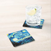 Starry Night von Vincent van Gogh Rechteckiger Pappuntersetzer (Vor Ort)