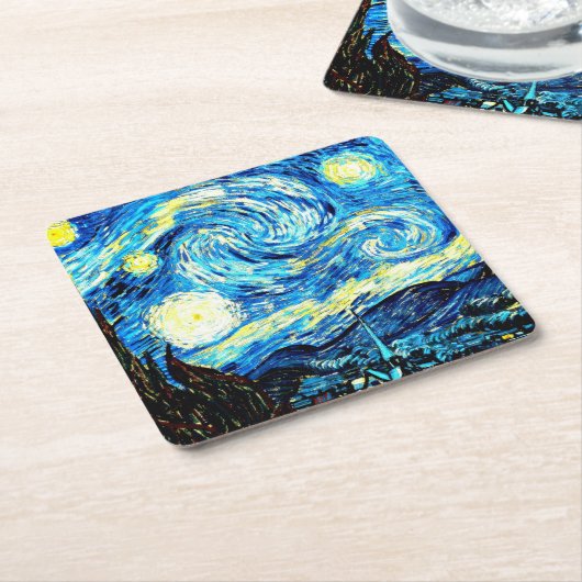 Starry Night von Vincent van Gogh Rechteckiger Pappuntersetzer (angewinkelt)