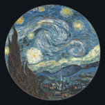 Starry Night von Vincent Van Gogh Runder Aufkleber<br><div class="desc">Starry Night von Vincent Van Gogh</div>