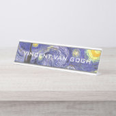 Starry Night von Vincent van Gogh Schreibtischnamensplakette (Vorderseite )