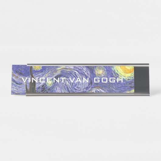 Starry Night von Vincent van Gogh Schreibtischnamensplakette (Vorderseite )