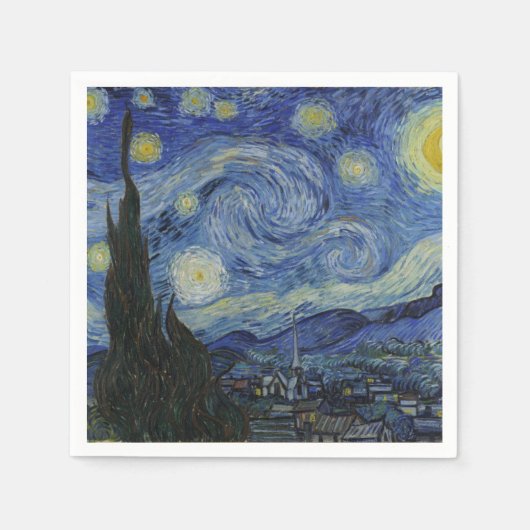 Starry Night von Vincent Van Gogh Serviette (Vorderseite)