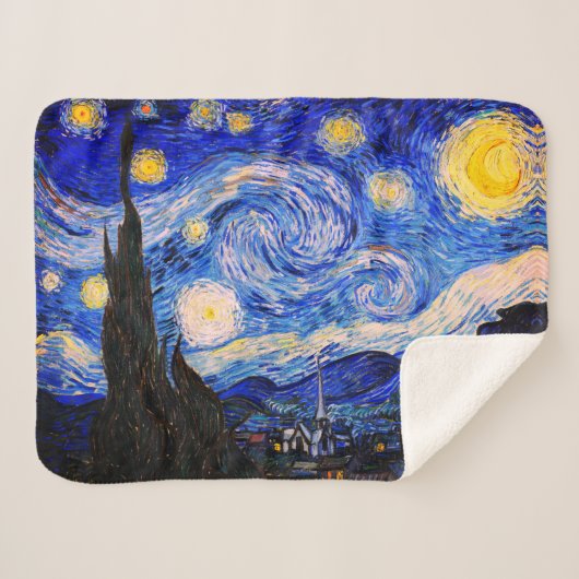 Starry Night von Vincent Van Gogh Sherpadecke (Vorderseite (Horizontal))