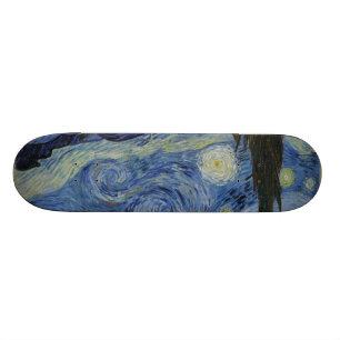 Starry Night von Vincent Van Gogh Skateboard