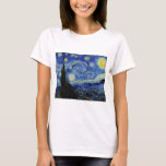 Starry Night von Vincent Van Gogh T-Shirt<br><div class="desc">Starry Night by Vincent Van Gogh Gemälde Meisterwerk Kunst feiner Impressionismus Gemälde vibrierend schöne schöne Landschaft Landschaft Landschaft Kunst Postdekoration</div>
