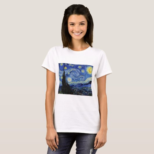 Starry Night von Vincent Van Gogh T-Shirt (Vorne ganz)