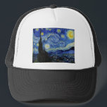 Starry Night von Vincent Van Gogh Truckerkappe<br><div class="desc">Starry Night by Vincent Van Gogh Gemälde Meisterwerk Kunst feiner Impressionismus Gemälde vibrierend schöne schöne Landschaft Landschaft Landschaft Kunst Postdekoration</div>