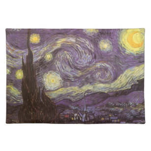 Starry Night von Vincent van Gogh, Vintage Kunst Tischset