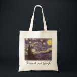 Starry Night von Vincent van Gogh, Vintage Kunst Tragetasche<br><div class="desc">Die Starry Night (1889) von Vincent van Gogh ist ein Vintager Post-Impressionismus der Kunstlandschaft Landschaftsmalerei. Der Blick auf eine Stadt in einem Tal bei Nacht mit den Wolken, den Sternen und einem schönen goldgelben Halbmond. Es wurde im Laufe des Tages aus der Erinnerung gemalt und ist van Goghs bekanntestes Gemälde....</div>