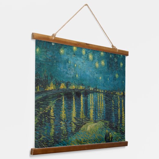 Starry Night von Vincent van Gogh Wandteppich Mit Holzrahmen (Gewinkelt)