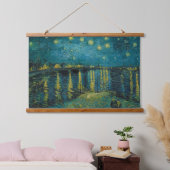 Starry Night von Vincent van Gogh Wandteppich Mit Holzrahmen (Schlafzimmer)