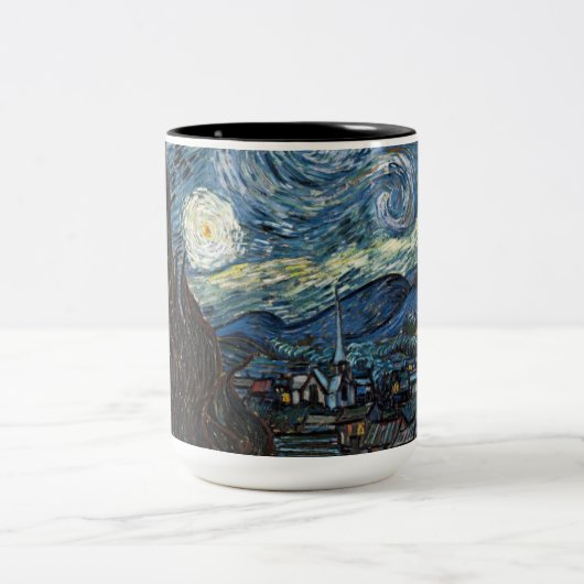 Starry Night von Vincent Van Gogh Zweifarbige Tasse (Mittel)