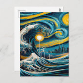 Starry Night Wave Postkarte (Vorne/Hinten)
