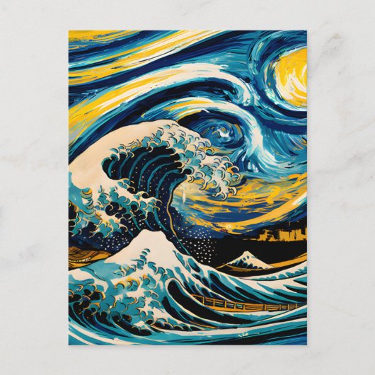 Starry Night Wave Postkarte (Vorderseite)
