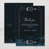 Starry Night Wedding Celestial Danke Karte (Vorne/Hinten)