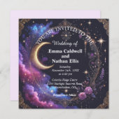Starry Night Wedding Einladung (Vorne/Hinten)